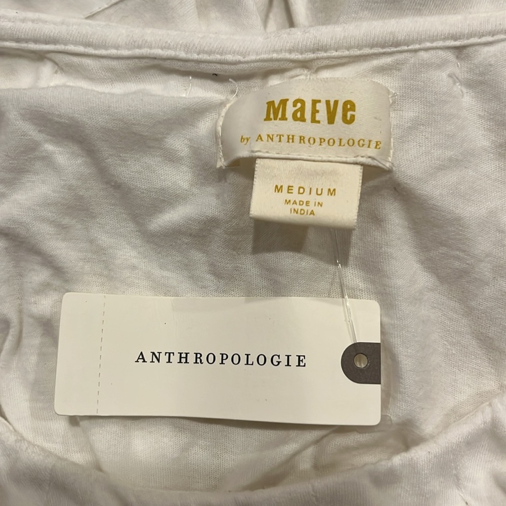 Anthropologie NWT Women’s unique White top - Picture 6 of 14